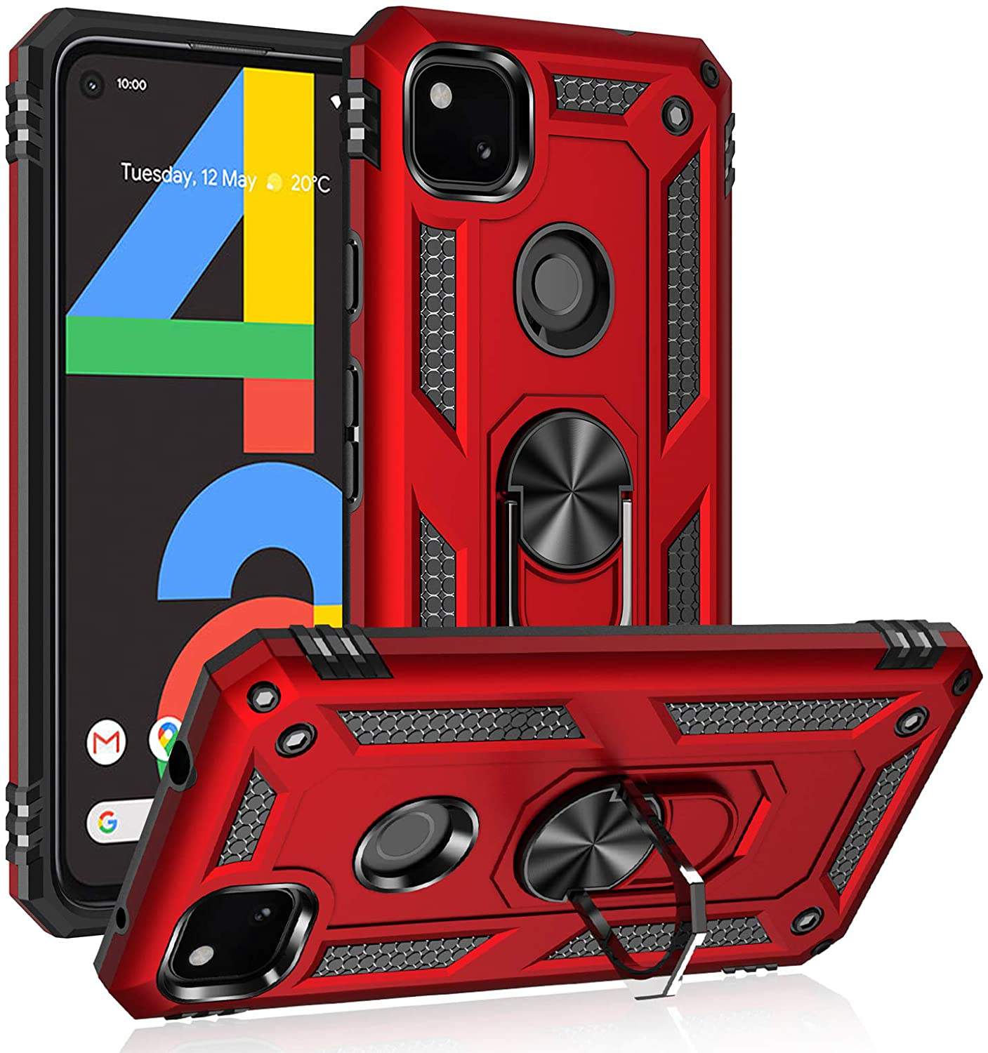 Étui à bague hybride pour Google Pixel 4a 4G Étui à bague hybride pour Google Pixel 4a 4G